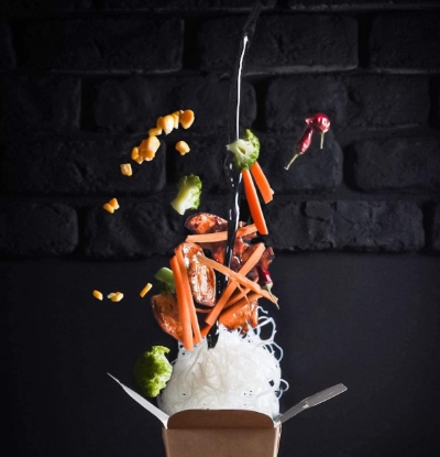 Picture of Wok  rice noodles with veal in soy sauce 